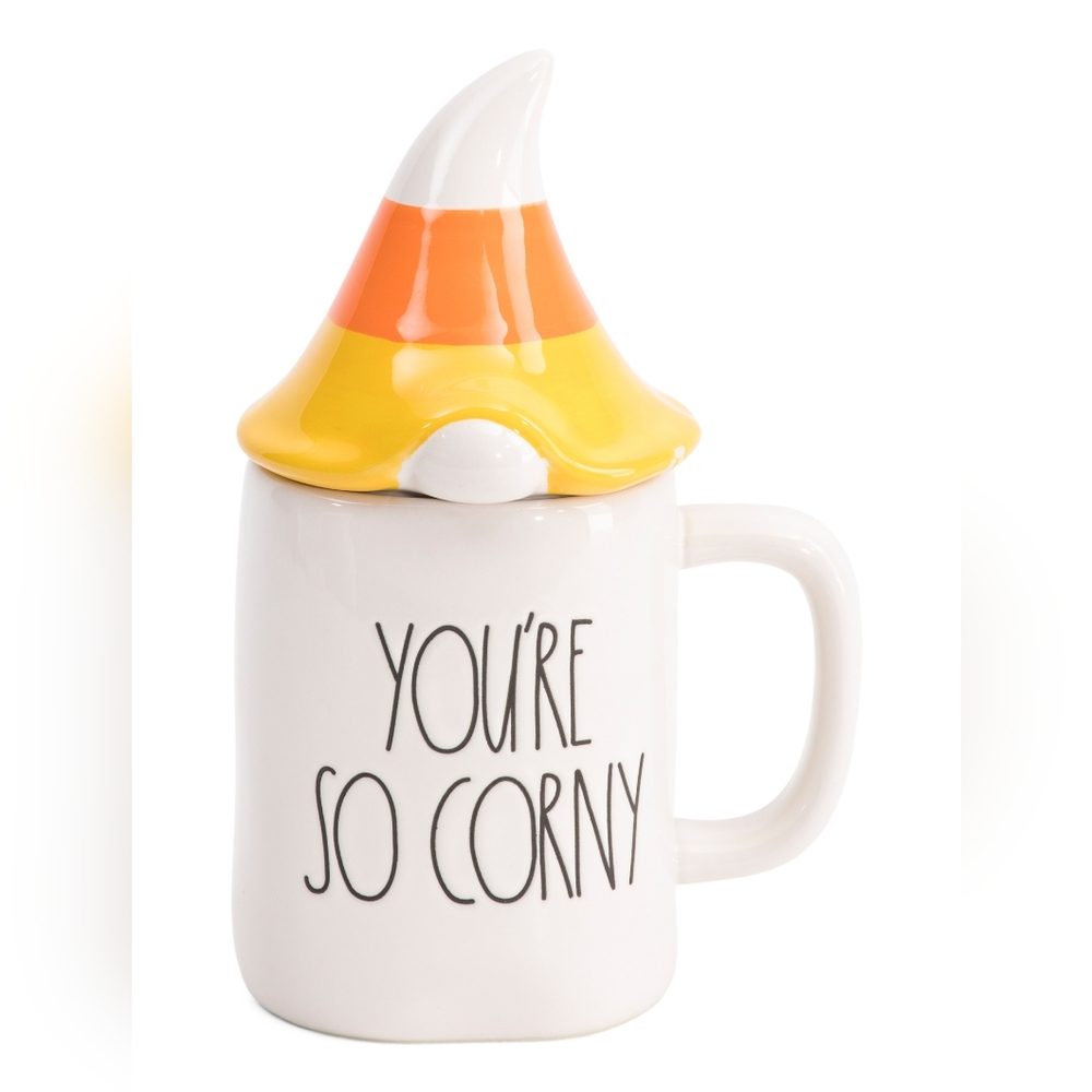 Rae Dunn Mug with topper "YOU'RE SO CORNY" Gnome